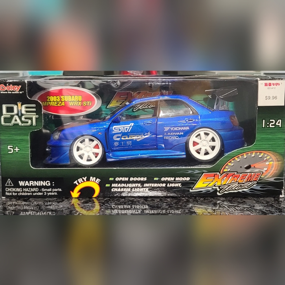 2003 Blue Subaru Impreza WRX STi Extreme Tuner die cast car